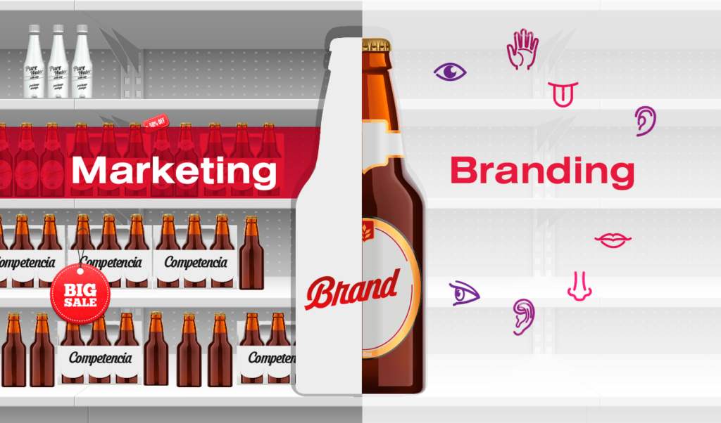 La diferencia entre una estrategia de branding y marketing