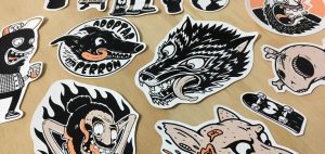 Stickers hechos con serigrafía